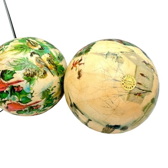 Vtg Reflections Barry Patch 1977 Decoupage Christmas Ornament Set Bird Winter - Picture 4 of 7